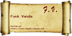 Funk Vanda névjegykártya